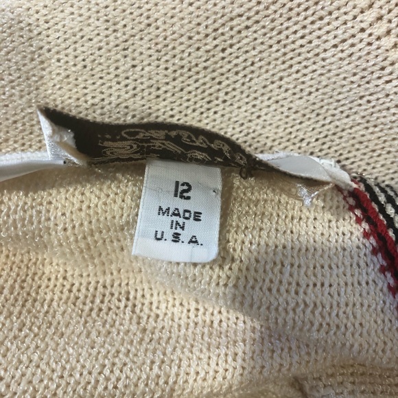 Vintage St. John for Saks Knit Red/Cream Dress - Picture 8 of 8